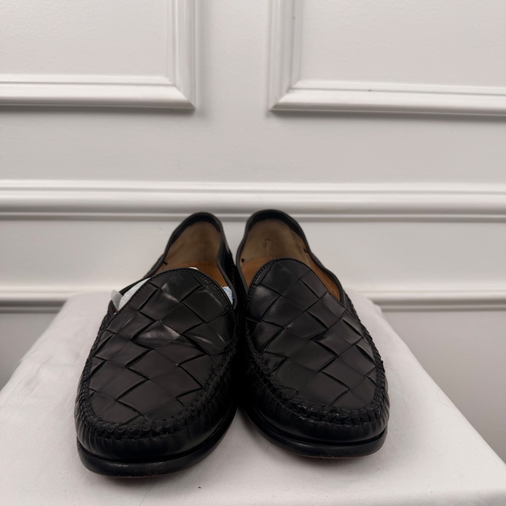 Cole Haan Collection Mens Black Woven Leather Loafers Made in Italy C07354 10